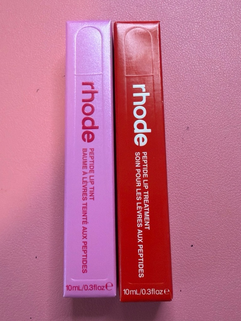 RHODE Peptide Lip Duo — Pink & Red Packaging